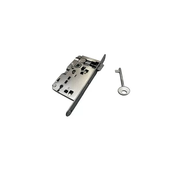 VI.TEL. SERRATURA PATENT DA INFILARE BORDO TONDO ENTRATA 45 MM INTERASSE 70 MM QUADRO 8 MM CROMO SATINATA
