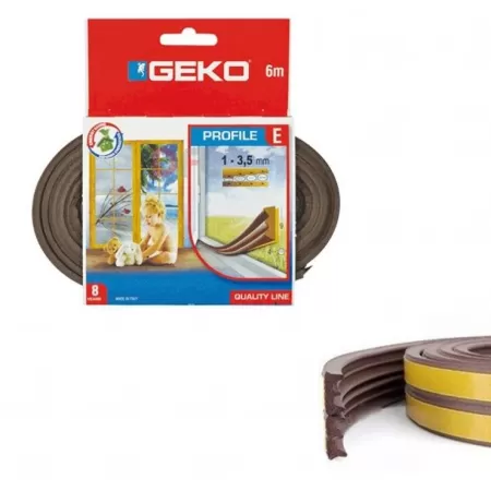 Geko PARAFREDDO PARASPIFFERO GUARNIZIONE ADESIVA PER PORTE E FINISTRE LUNGHEZZA 6 METRI MARRONE - Art. 2326057