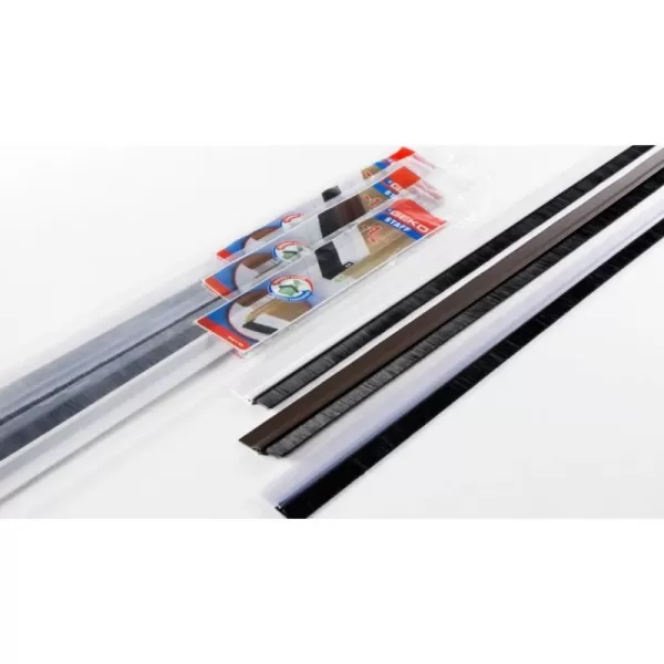 Geko PARASPIFFERO AUTOADESIVO IN PVC RIGIDO CON SPAZZOLA PER FONDO PORTA COLORE MARRONE 1 M Art.3126