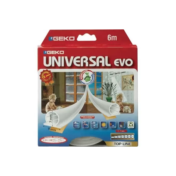 Geko GUARNIZIONE PARAFREDDO ADESIVA TERMOPLASTICA PER PORTE E FINESTRE 1-7 MM LUNGHEZZA 6 M MARRONE