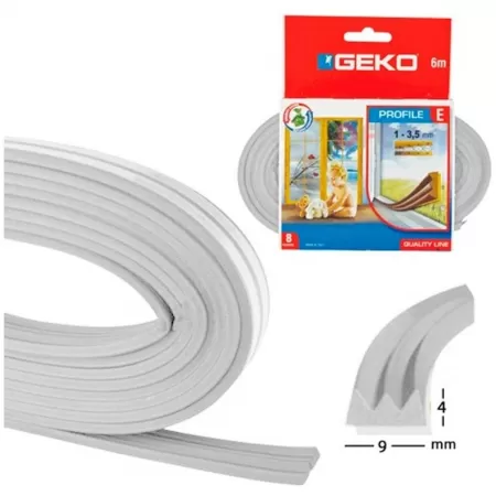Geko PARAFREDDO PARASPIFFERO GUARNIZIONE ADESIVA PER PORTE E FINISTRE LUNGHEZZA 6 METRI COLORE BIANCO