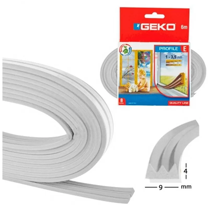 Geko PARAFREDDO PARASPIFFERO GUARNIZIONE ADESIVA PER PORTE E FINISTRE LUNGHEZZA 6 METRI COLORE BIANCO