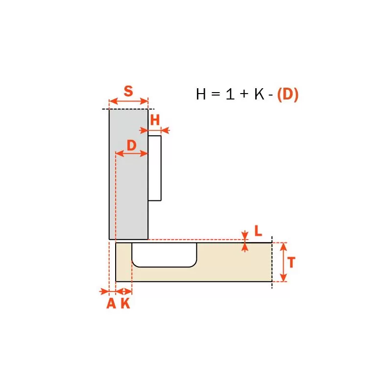 Salice CERNIERA UNIVERSALE APERTURA 110° APPLICAZIONE STANDARD ANTE SAGOMATE BATTUTE DOPPIE-CBA2AC9