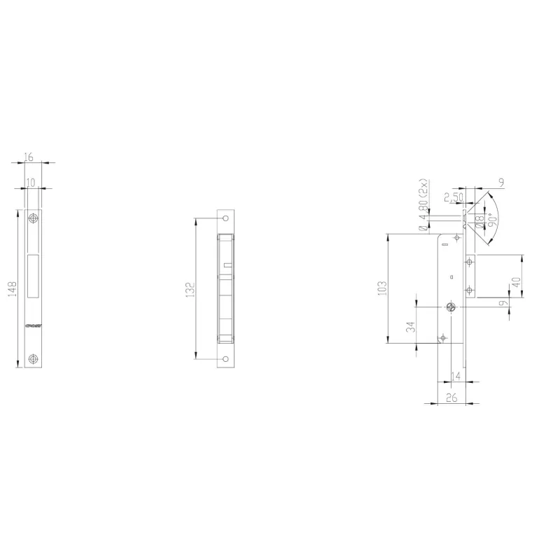 Serratura MOIA con Chiave a Spillo da Montante umipas