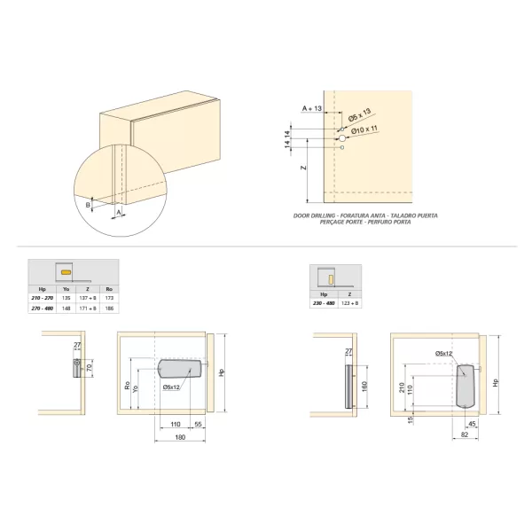 Emuca MICROWINCH, 4 KG, PLASTICA GRIGIA, ACCIAIO E TECNOPLASTICA MECCANISMO PER ANTE A RIBALTA Art.1010321
ante a ribalta, micr