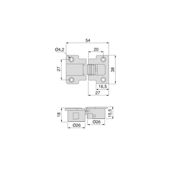 Emuca CERNIERA PER ANTE A RIBALTA CERNIERE SPECIALI ANKOR GT-B IN ZAMA NICHELATO emuca cerniera 1010707 cerniera per anta a riba