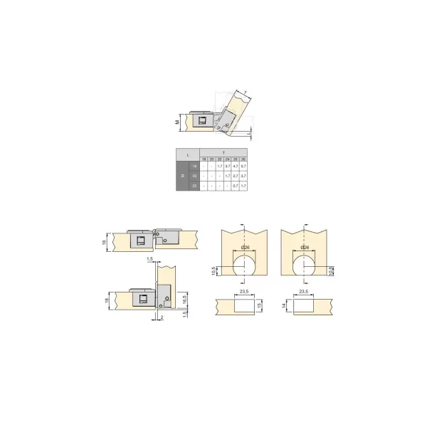Emuca CERNIERA PER ANTE A RIBALTA CERNIERE SPECIALI ANKOR GT-B IN ZAMA NICHELATO emuca cerniera 1010707 cerniera per anta a riba