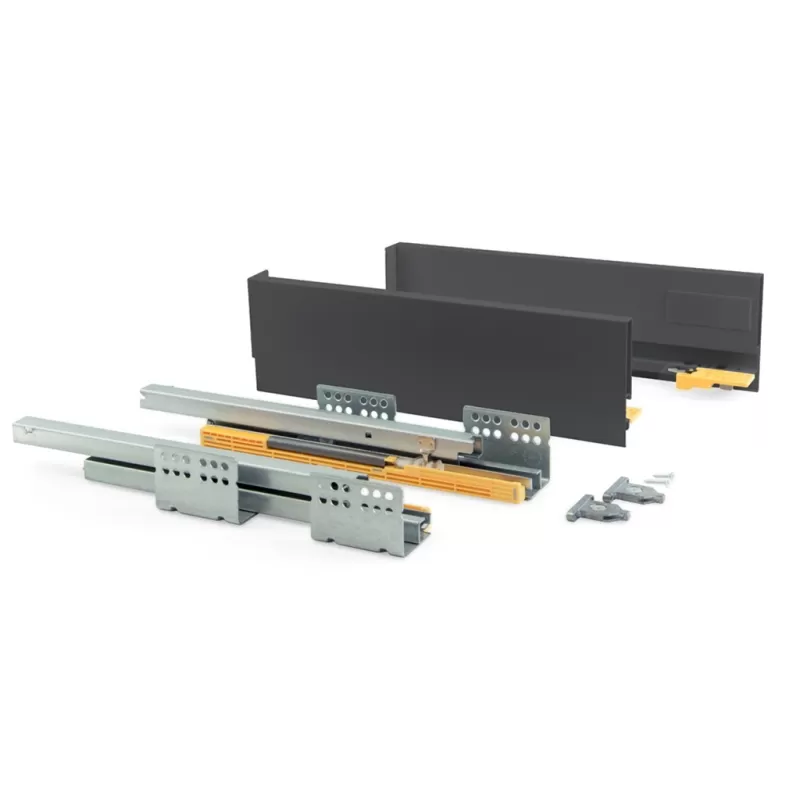 Emuca KIT CASSETTO PER CUCINA CONCEPT, ALTEZZA 105 MM, PROF. 400 MM, CHIUSURA SOFT, ACCIAIO, GRIGIO ANTRACITE 3100335Cassetti Ca