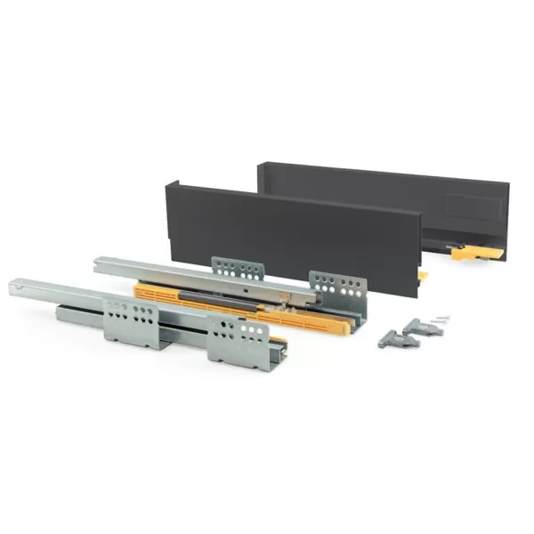 Emuca KIT CASSETTO PER CUCINA CONCEPT, ALTEZZA 105 MM, PROF. 400 MM, CHIUSURA SOFT, ACCIAIO, GRIGIO ANTRACITE 3100335Cassetti Ca