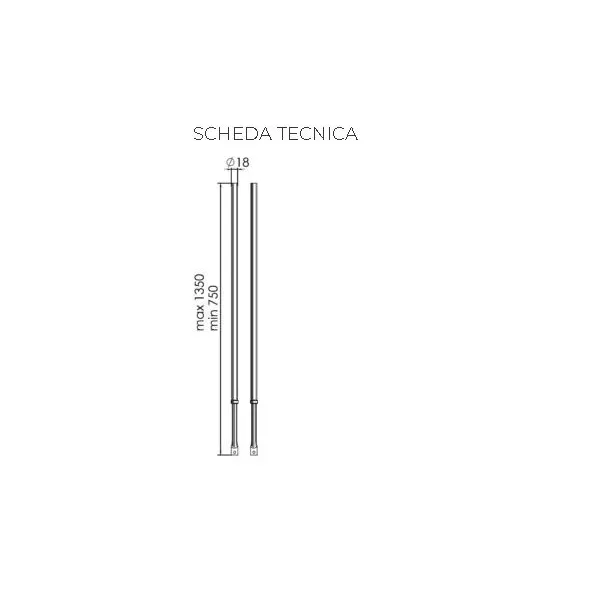 Kit Aste Triplice MOIA Marrone Martellato - Sicurezza Porte umipas