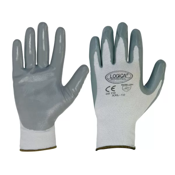 GUANTI SPALMATI IN NITRILE GRIGIO TAGLIA 9 LOGICA Art.GS110/S09