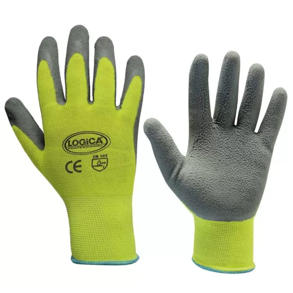  GUANTI DA LAVORO SCHIUMA LATTICE GRIGIO-GIALLO HV TAGLIA 8 LOGICA Art.ROAD/HV-08