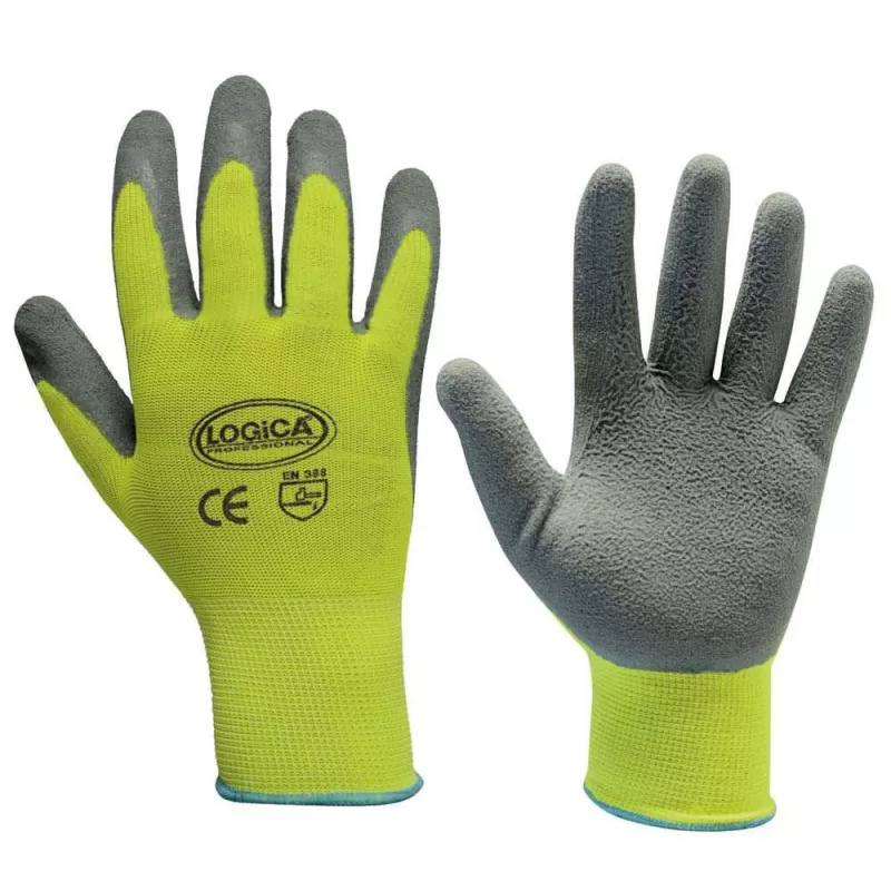  GUANTI DA LAVORO SCHIUMA LATTICE GRIGIO-GIALLO HV TAGLIA 9 LOGICA - Art. ROAD/HV-09