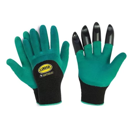 GUANTI DA LAVORO PER GIARDINAGGIO AGRICOLTURA DI LATTICE RUGOSO VERDE UNGHIATO TRE PEZZI- Art. 1830967