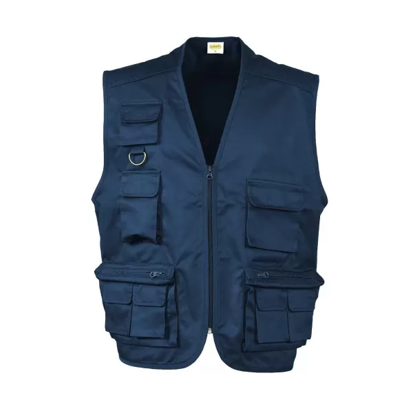  GILET DA LAVORO MULTITASCHE POLY/COT LOGICA BLU TAGLIA L - Art. SAHARA1-L