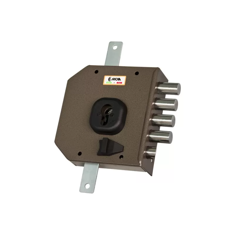 Moia SERRATURA AD APPLICARE PROFILO EUROPEO TRIPLICE SCROCCO REVERSIBILE INGRESSO CHIAVE 63 MM PASSO CHIAVISTELLI 25 MM DESTRA -