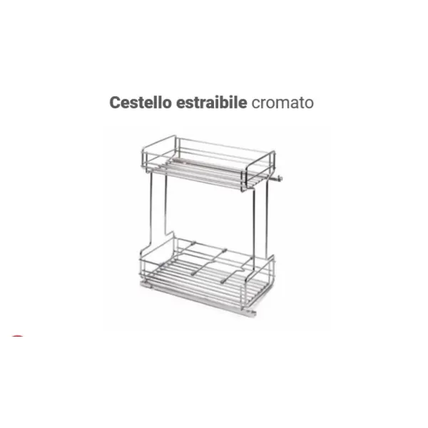CESTELLO ESTRAIBILE PER CUCINA PORTABOTTIGLIE CROMATO PER MOBILE DA 30 CM CON GUIDE SOFT SALICE - Art. 326CR2345
Cestello cucin