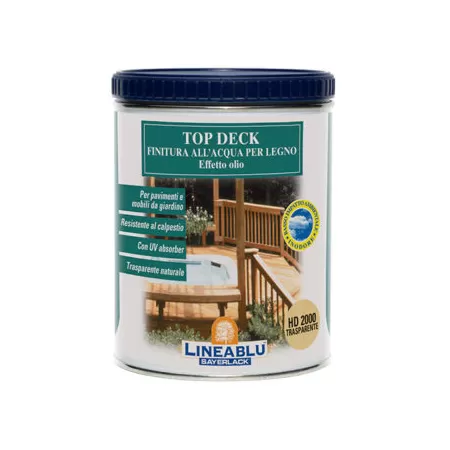 Sayerlack TOP DEK FINITURA ALL'ACQUA PER ESTERNO TRASPARENTE 0,75 L* - Art. HD2000/00-0,75