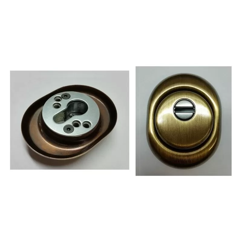 Moia DEFENDER PER PORTA BLINDATA DIAMETRO 50 MM KIT PROTEZIONE CILINDRO ANTISTRAPPO COLORE BRONZATO - Art. KITVM/6-12/B