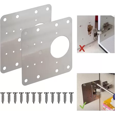 PIASTRA DI RIPARAZIONE PER CERNIERE, Piastra di Riparazione Cerniere per Ante, Piastra di Riparazione per Cerniere Degli Armadi