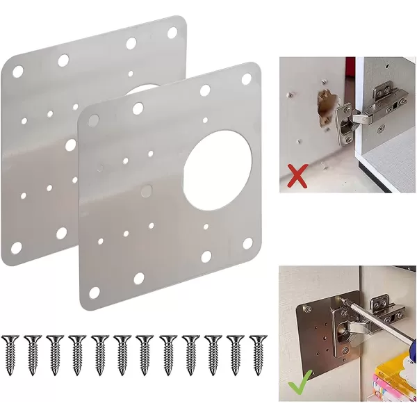  PIASTRA DI RIPARAZIONE PER CERNIERE, Piastra di Riparazione Cerniere per Ante, Piastra di Riparazione per Cerniere Degli Armadi