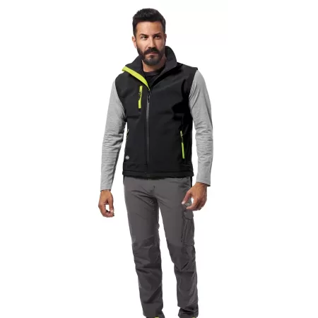 Logica Professional GILET DA LAVORO SOFT-SHELL NERO/GIALLO TAGLIA M - Art. SURF/5-M