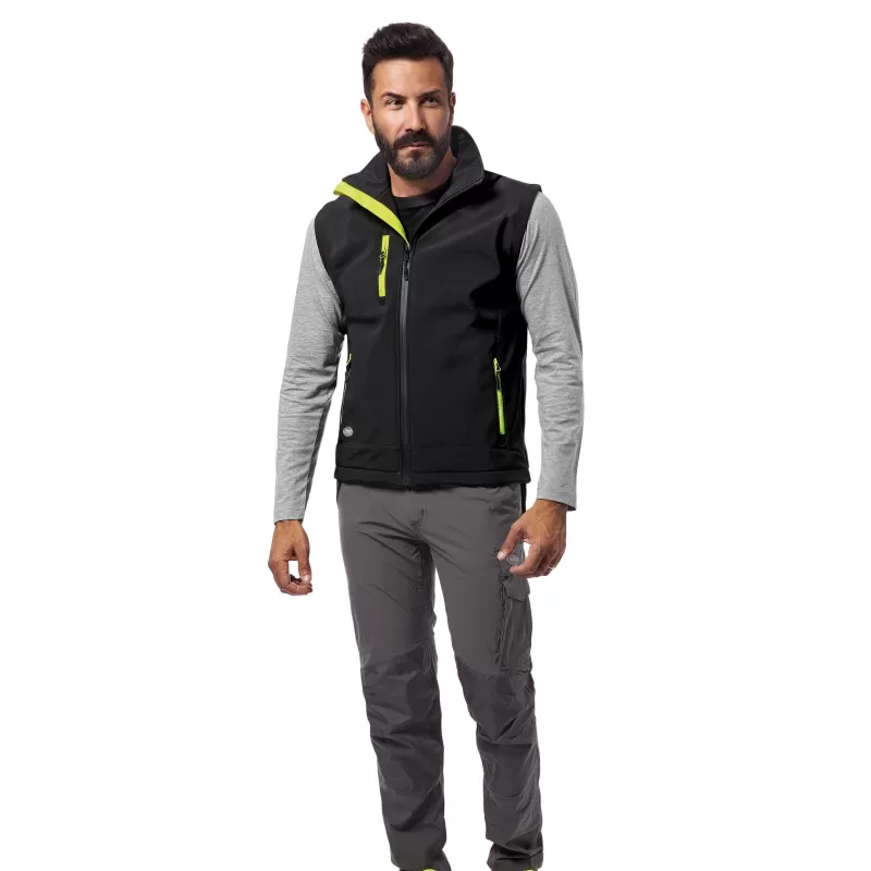 Logica Professional GILET DA LAVORO SOFT-SHELL NERO/GIALLO TAGLIA M - Art. SURF/5-M