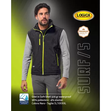 Logica Professional GILET DA LAVORO SOFT-SHELL NERO/GIALLO TAGLIA L - Art. SURF/5-L 2