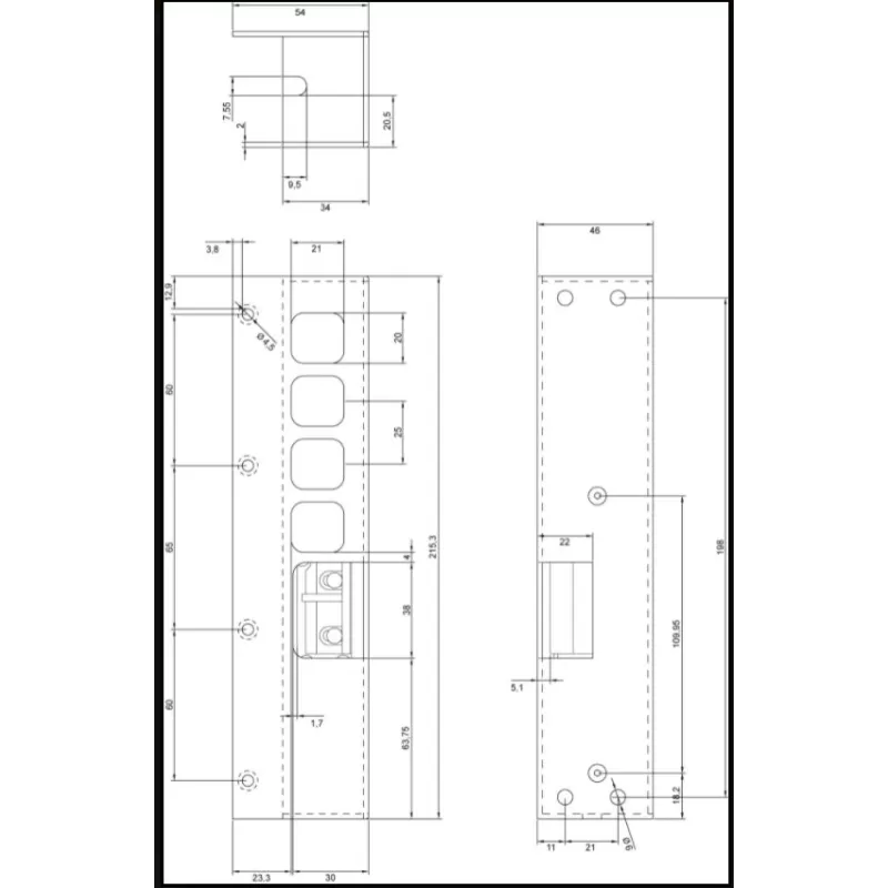 Moia FERROGLIERA ELETTRICA APPLICARE PASSO 25 SINISTRA SX Art. REMA25SX
