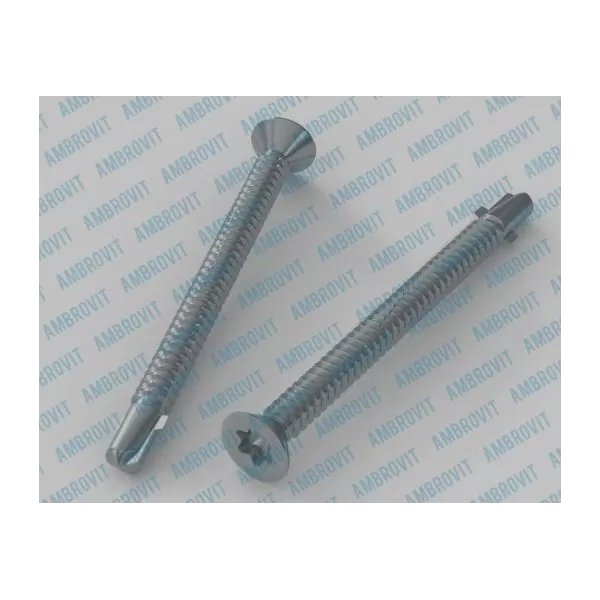 Ambrovit VITI AUTOPERFORANTI 6,3X60 MM TESTA SVASATA PIANA TX CON ALETTE AUTOMASCHIANTI ZINCATE 100 PEZZI* - Art. 80196 6,3X60 T