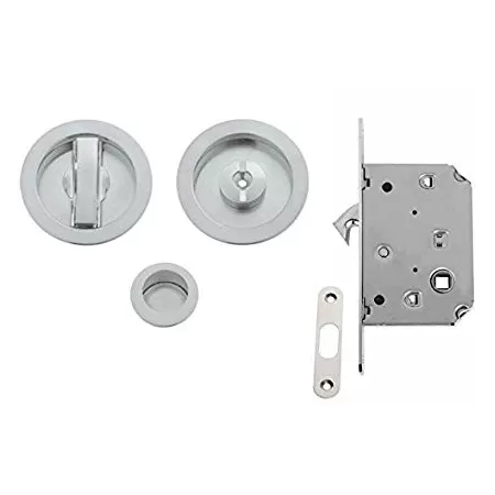 KIT PER PORTE SCORREVOLI CON SERRATURA E NICCHIA TONDA CROMO SATINATA - Art. COMIT/K101N05T01S04-2B
KIT TONDO CON NOTTOLINO + T