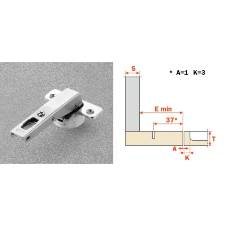 Salice SALICE CERNIERA CONTROCOLLO SERIE 700 CON SCODELLINO DIAMETRO 35 APERTURA 110° CHIUSURA AMMORTIZZATA - Art. C7A6NE9AC