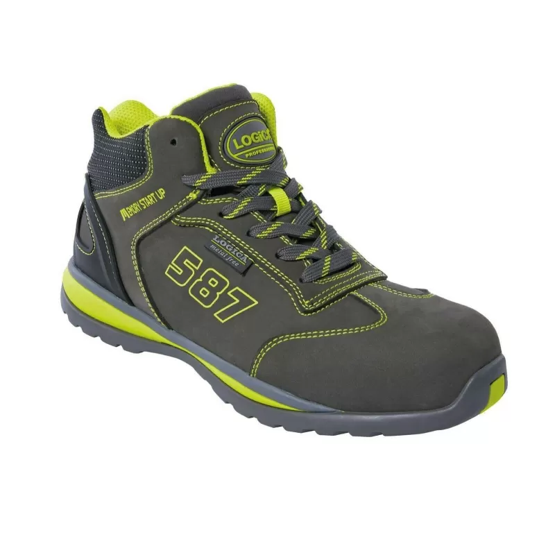 Logica Professional SCARPE ANTINFORTUNISTICHE ALTE GRIGIA/VERDE NABUK S3 NUMERO 45 - Art. PLANET-45