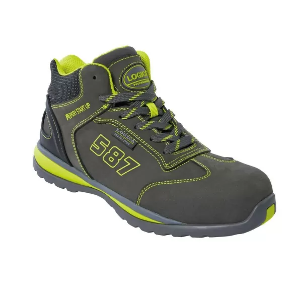 Logica Professional SCARPE ANTINFORTUNISTICHE ALTE GRIGIA/VERDE NABUK S3 NUMERO 45 - Art. PLANET-45
