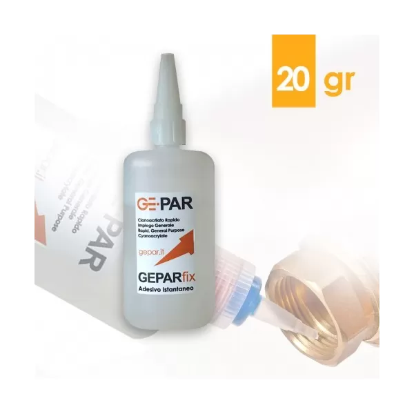  ADESIVO ISTANTANEO CIANACRILATO GEPARFIX CIANACRILATO ADESIVO ISTANTANEO IMPIEGO GENERALE 20 GR Art.CYAN.020