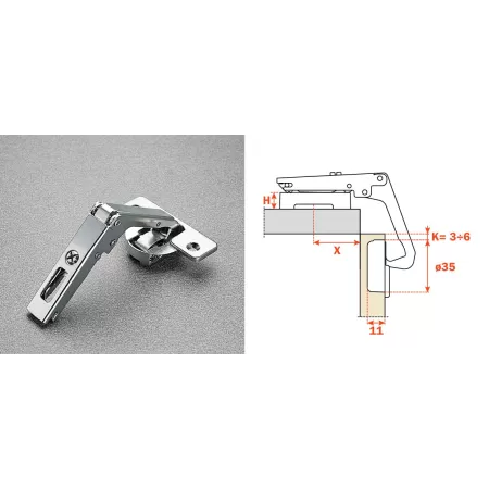 Salice SALICE CERNIERA PER ANGOLI SERIE 200 CON SCODELLINO Ø 35 APERTURA A 70° CHIUSURA AUTOMATICA - Art. C2AYA99
CERNIERA SALI