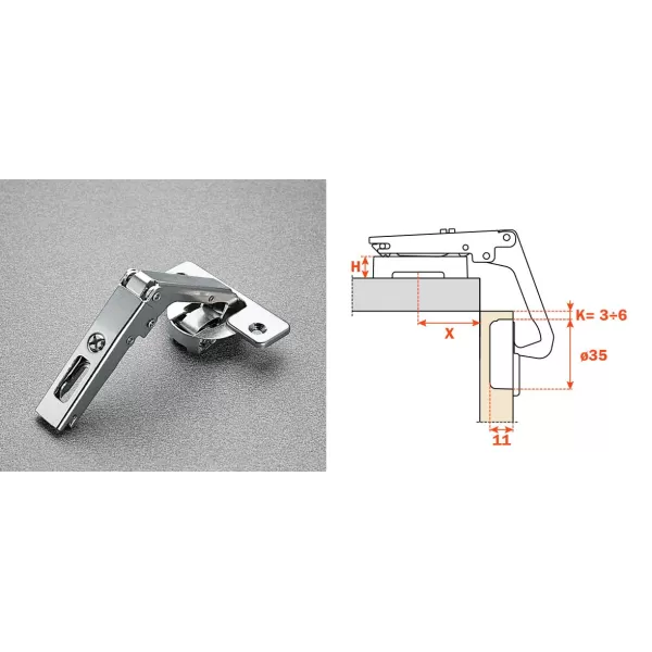 Salice SALICE CERNIERA PER ANGOLI SERIE 200 CON SCODELLINO Ø 35 APERTURA A 70° CHIUSURA AUTOMATICA - Art. C2AYA99
CERNIERA SALI