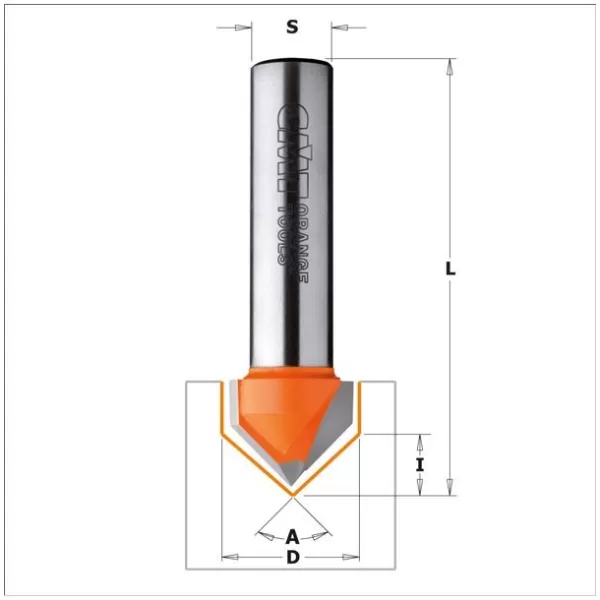 Cmt FRESA PER INTAGLI A 90 GRADI HW S=6 D=9.5X12.7X45 DX - Art. 715.095.11