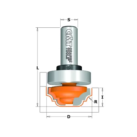 Cmt FRESA PROFILATA HW Z2 S=6 D=19X13 R=4 DX CON CUSCINETTO - Art. 748.190.11B