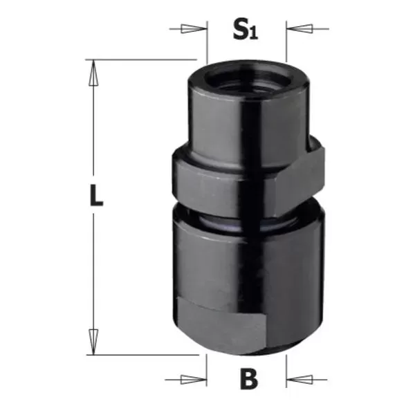 Cmt MANDRINO PORTAFRESE M12X1 DX CON GHIERA PER PINZE D=6-6.35-8-9.5 - Art. 796.000.00
