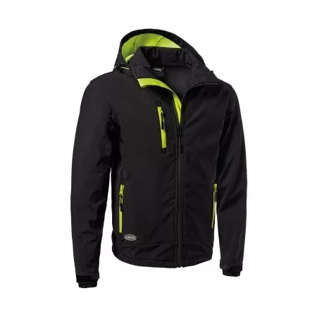Logica Professional GIUBBINO DA LAVORO IDROREPELLENTE SOFT-SHELL CON CAPPUCCIO STACCABILE NERO TAGLIA 2XL - Art. SLALOMCAP5-2XL