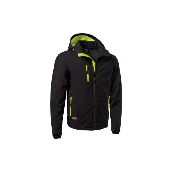 Logica Professional GIUBBINO DA LAVORO IDROREPELLENTE SOFT-SHELL CON CAPPUCCIO STACCABILE NERO TAGLIA 2XL - Art. SLALOMCAP5-2XL