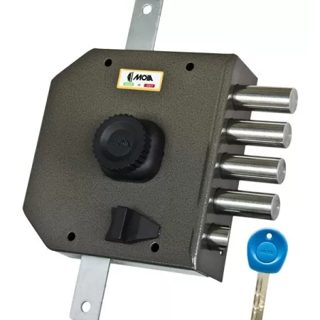 Moia SERRATURA AD APPLICARE CON CILINDRO CHIAVE PUNZONATA TRIPLICE CON SCROCCO INGRESSO CHIAVE 63 MM PASSO CHIAVISTELLI 25 MM DE