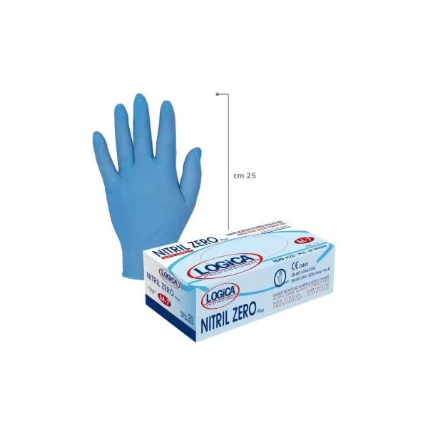 Logica Professional GUANTI IN NITRILE BLU SENZA POLVERE 5 GRAMMI 100 PEZZI TAGLIA L - Art. NITRILZERO-L