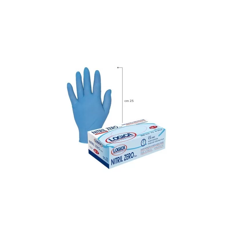 Logica Professional GUANTI IN NITRILE BLU SENZA POLVERE 5 GRAMMI 100 PEZZI TAGLIA XL Art.NITRILZERO-XL