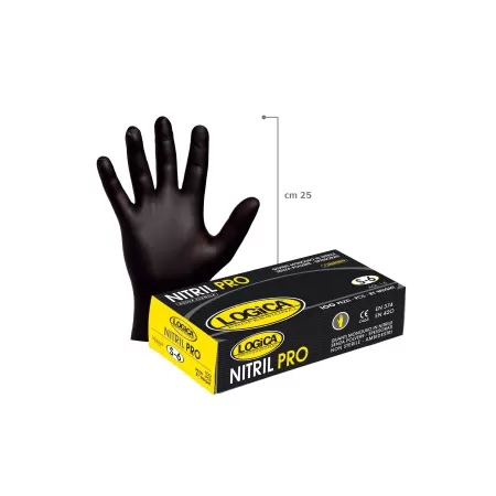 Logica Professional GUANTO NITRILE NERO 7 GRAMMI TAGLIA S 100 PEZZI - Art. NITRILPRO-S