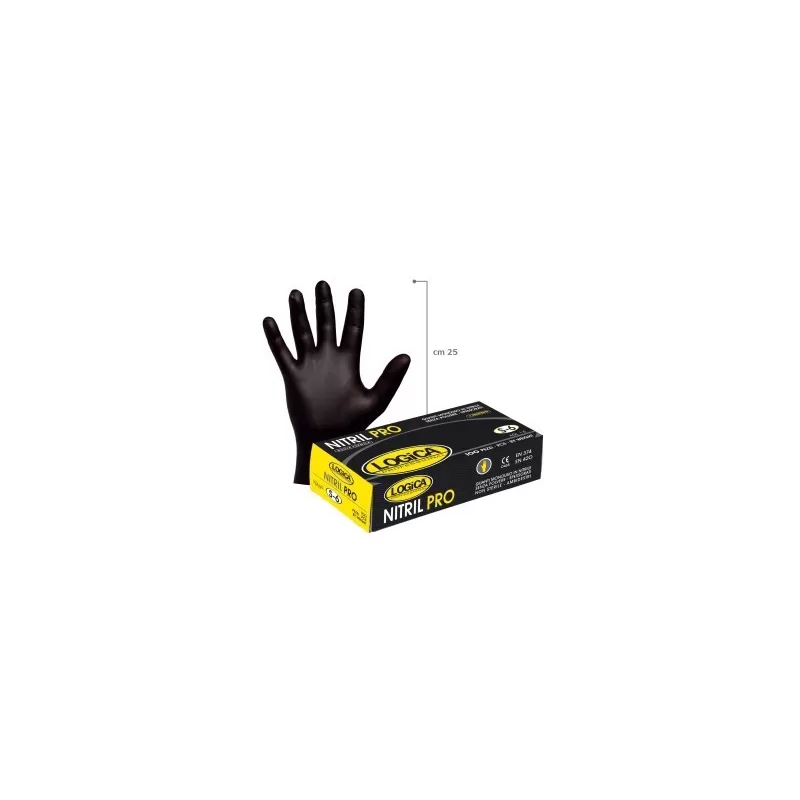Logica Professional GUANTO NITRILE NERO 7 GRAMMI TAGLIA L 100 PEZZI - Art. NITRILPRO-L