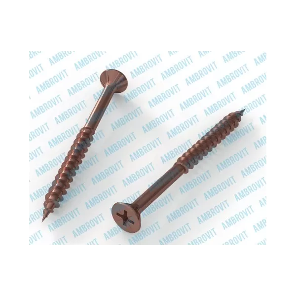 Ambrovit VITI TRUCIOLARI FILETTO PARZIALE 4,5X60 MM TESTA SVASATA PIANA PZ2 BRONZATE 200 PZ Art.05152 4,5X60/35 TG3