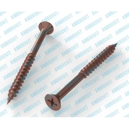 Ambrovit VITI TRUCIOLARI FILETTO PARZIALE 4,5X70 MM TESTA SVASATA PIANA PZ BRONZATE 200 PZ Art.05152 4,5X70/45 TG3