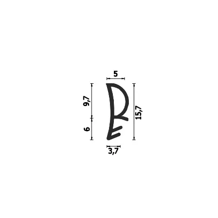 Roverplastik  GUARNIZIONE PER PORTE INTERNE IN LEGNO A113K COLORE MARRONE 1 M* - Art. 113MN